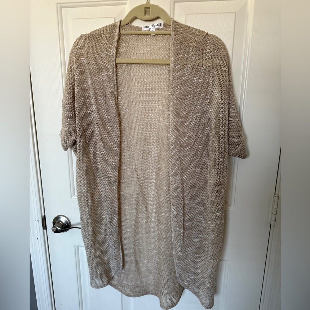 Say What? Cream Open-Front Cardigan Sweater